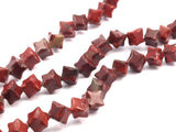 Star Cube Red Jasper 9mm Oval Gemstone Beads 15.5 Inches Full Strand G212 T092