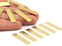 Brass Rectangle Bar, 24 Raw Brass Rectangle Stamping Blanks (35x8x0.80mm) A0918