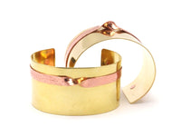 Brass Copper Cuff - 3 Brass and Copper Cuff Bracelets (150x35x0.80mm) BRC144