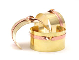 Brass Copper Cuff - 3 Brass and Copper Cuff Bracelets (150x35x0.80mm) BRC144