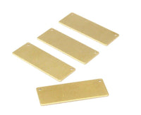 Customized Brass Bar, 12 Raw Brass Stamping Blank with 2 Holes, Necklace Pendants (40x15x0.80mm) Y303 Y036