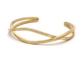 Raw Brass Wire Bracelets ( 67x16x52mm) Brc054