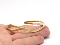 Raw Brass Wire Bracelets ( 67x16x52mm) Brc054