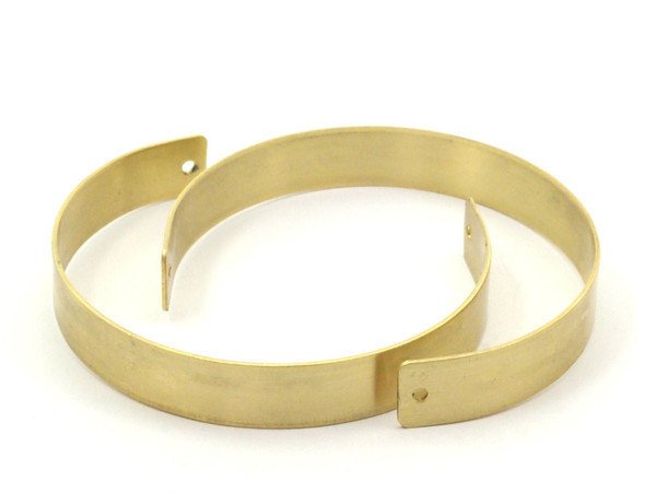 Brass Cuff Blank - 4 Raw Brass Cuff Bracelet Blank Bangle With 2 Holes , (10x145x1mm) BRC005