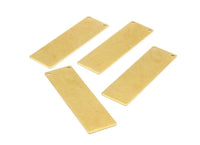 Brass Rectangle Bar, 5 Raw Brass Rectangle Stamping Blanks with 2 Holes, Necklace Pendants (50x15x0.80mm)  D0335-3 F077