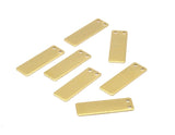 Rectangle Brass Stamping, 12 Raw Brass Rectangle Stamping Blanks With 2 Holes Pendants (25x8x0.80mm) D0335-06 F023