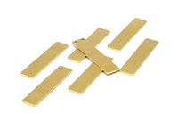 Customized Brass Bar, 12 Raw Brass Stamping Pendant, With 2 Holes Blanks (35x8x0.80mm) D0335-10 F004
