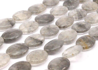 Cloudy Quartz Oval 25x18 Mm Gemstone Beads 15.5 Inches Full Strand G535 T027