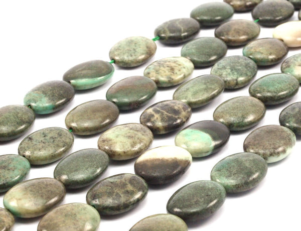 Apple Stone beads, Full Strand Apple Stone 20x15 Mm  Oval Gemstone Beads G461