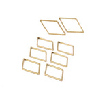 Diamond Brass Charm, 50 Raw Brass Diamond Connectors (13x23mm) Bs1128