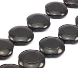 Black Onyx 25 Mm Disco Faceted Gemstone Beads 15.5 Inches Full Strand T004