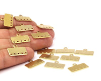 Brass Bracelet Part, 30 Raw Brass Bracelet Parts Connectors (20x10x0.80mm)  Brc247--D0418