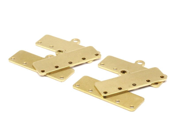 Brass Bracelet Part, 25 Raw Brass Bracelet Parts Connectors (30x10x0.80mm)  Brc248--D0415