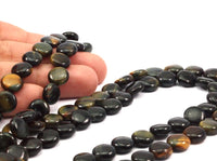 Tiger Eye Beads, 10mm Coin Gemstone Beads T026