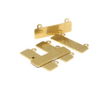 Shiny Bracelet Components, 20 Raw Brass Bracelet Parts Connectors (35x10x0.80mm) Brc140--d0417