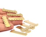 Brass Bracelet Part, 20 Raw Brass Bracelet Parts Connectors (40x10x0.80mm)  BRC190--D0413