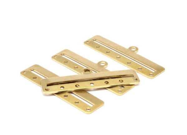 Brass Bracelet Part, 20 Raw Brass Bracelet Parts Connectors (40x10x0.80mm)  BRC193--D0416
