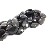 Black Onyx 18x13 Mm Drop Disco Gemstone Beads Full Strand 15.5 Inches T018