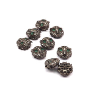 1 pcs Gunmetal Leopard Head Beads, CZ Micro Pave Bead 11mm L02