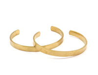 Brass Cuff Blank - 2 Raw Brass Cuff Bracelet Blank Bangles (6x1.7x62x53mm) Bs 1298 BR058