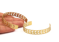 Brass Chevron Cuff - 2 Raw Brass Chevron Cuff Bracelet Blank Bangle Without Holes (10x145x0.80mm) T100