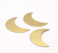 Moon Phase Blank, 10 Raw Brass Crescent Shaped Blanks (30x11x0.80mm) Moon 1