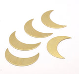 Moon Brass Blank, 10 Raw Brass Crescent Shaped Blanks (35x11x0.80mm) Moon 11