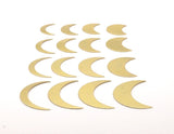 Crescent Moon Blanks - 3 Sets Of 16 Raw Brass Different Crescent Moon Blanks Moon17