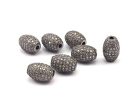 1 Micro Pave CZ Cubic Zirconia  Bead (11x8mm) Hole Size 2mm  W00006   R061