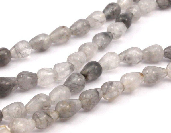 Cloudy Quartz  12x8 Mm Gemstone Beads 15.5 Inches Full Strand G191 T022
