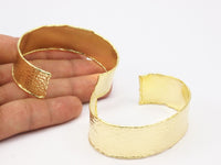 Raw Brass Cuff - 2 Raw Brass Hammered - Cuff Bracelet Blank Bangles (21x148x0.80mm) Brc123