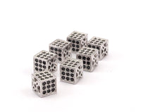 Cz Zirconia Silver Cube Bead 6mm Hole Size 1mm W1600816 B-4