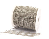 Silver Tone Chain, 5 Meters 16.5 Feet (1.5mm) Silver Tone Brass Faceted Ball Chain - W71