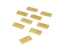 Raw Brass Rectangle, 50 Raw Brass Rectangle Stamping Blank, Pendant with 2 Holes (15x8x0.80mm) Y199