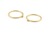 Gold Statement Ring, 10 Gold Plated Brass Statement Ring, Gemstone Rings - 17mm (Q0973)