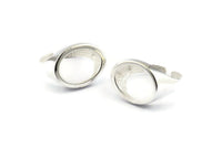 Silver Oval Ring, 925 Silver Oval Adjustable Rings N0053