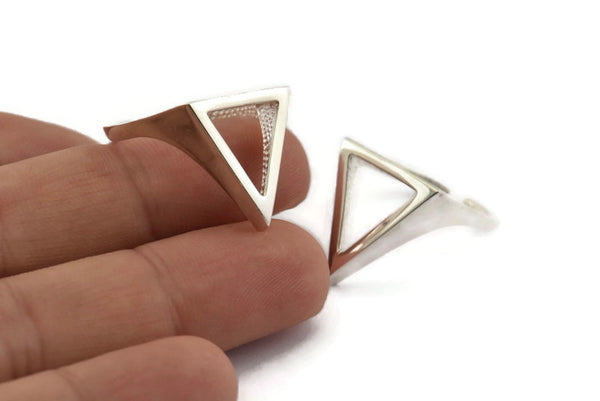 Silver Triangle Ring, 925 Silver Adjustable Triangle Ring N0055
