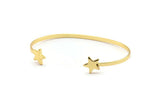 Gold Star Cuff, 1 Gold Lacquer Plated Brass Wire Bracelet Brc233 Q0010