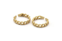 Brass Adjustable Ring, 4 Raw Brass Chain Shaped Adjustable Rings (17mm) SY0138