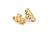 Gold Boho Ring, Gold Plated Brass Adjustable Ring Mn73 Q0541